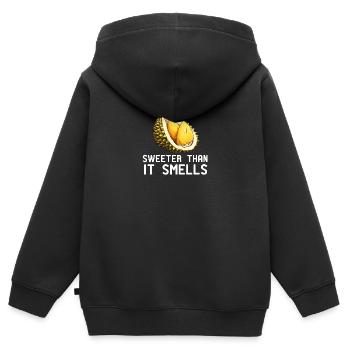 Durian Fruchtliebhaber Lustige Durio Zibethinus Männer - Kinder Premium Organic Zip Hoodie - Schwarz - Hinten - AI Model Kid Male (0cm)