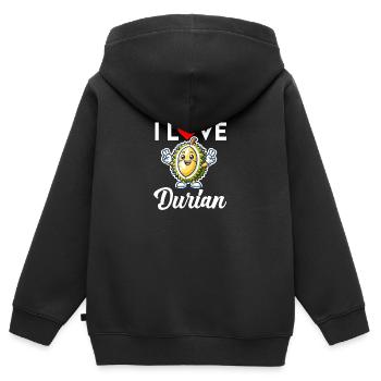 Durian Fruchtliebhaber Lustige Durio Zibethinus Männer - Kinder Premium Organic Zip Hoodie - Schwarz - Hinten - AI Model Kid Male (0cm)