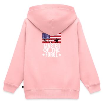 Drôle de maréchal-ferrant fers à cheval Installateur de sabots de chevaux - Sweat Premium à capuche zippé enfant bio - rose - Dos - AI Model Kid Female (0cm)