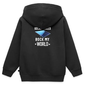 Solar Panel Installer Technician Men Renewable - Kids Premium Organic Zip-up Hoodie - black - Back - AI Model Kid Male (0cm)
