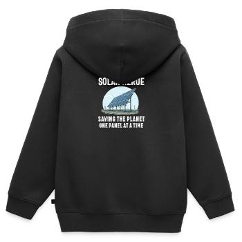 Solar Panel Installer Technician Men Renewable - Kids Premium Organic Zip-up Hoodie - black - Back - AI Model Kid Male (0cm)