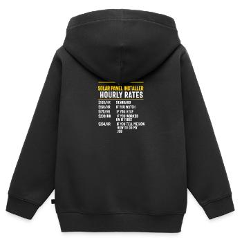Solar Panel Installer Technician Men Renewable - Kids Premium Organic Zip-up Hoodie - black - Back - AI Model Kid Male (0cm)