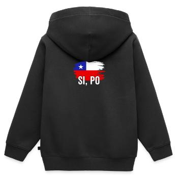 Chile Flagge Stolz Chilenische Lustige Camiseta Chilena - Kinder Premium Organic Zip Hoodie - Schwarz - Hinten - AI Model Kid Male (0cm)