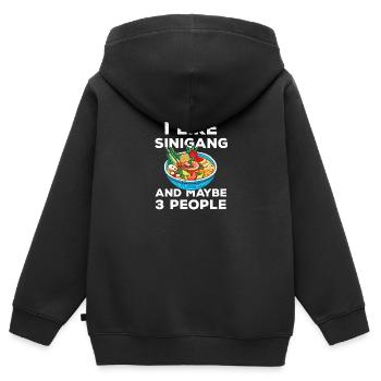 Philippines Philippines Femmes Hommes Cuisine philippine - Sweat Premium à capuche zippé enfant bio - noir - Dos - AI Model Kid Male (0cm)