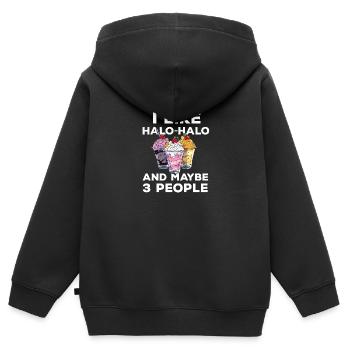 Philippines Philippines Femmes Hommes Cuisine philippine - Sweat Premium à capuche zippé enfant bio - noir - Dos - AI Model Kid Male (0cm)