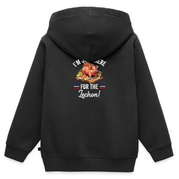 Philippines Philippines Femmes Hommes Cuisine philippine - Sweat Premium à capuche zippé enfant bio - noir - Dos - AI Model Kid Male (0cm)