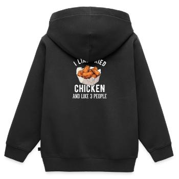 Hühnchen und Waffeln Gebratene Hähnchenflügel Liebhaber - Kinder Premium Organic Zip Hoodie - Schwarz - Hinten - AI Model Kid Male (0cm)