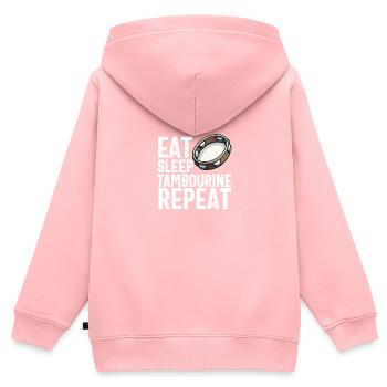 Tamburin für Männer Frauen Lustiger Tamburinspieler - Kinder Premium Organic Zip Hoodie - Rosa - Hinten - AI Model Kid Female (0cm)