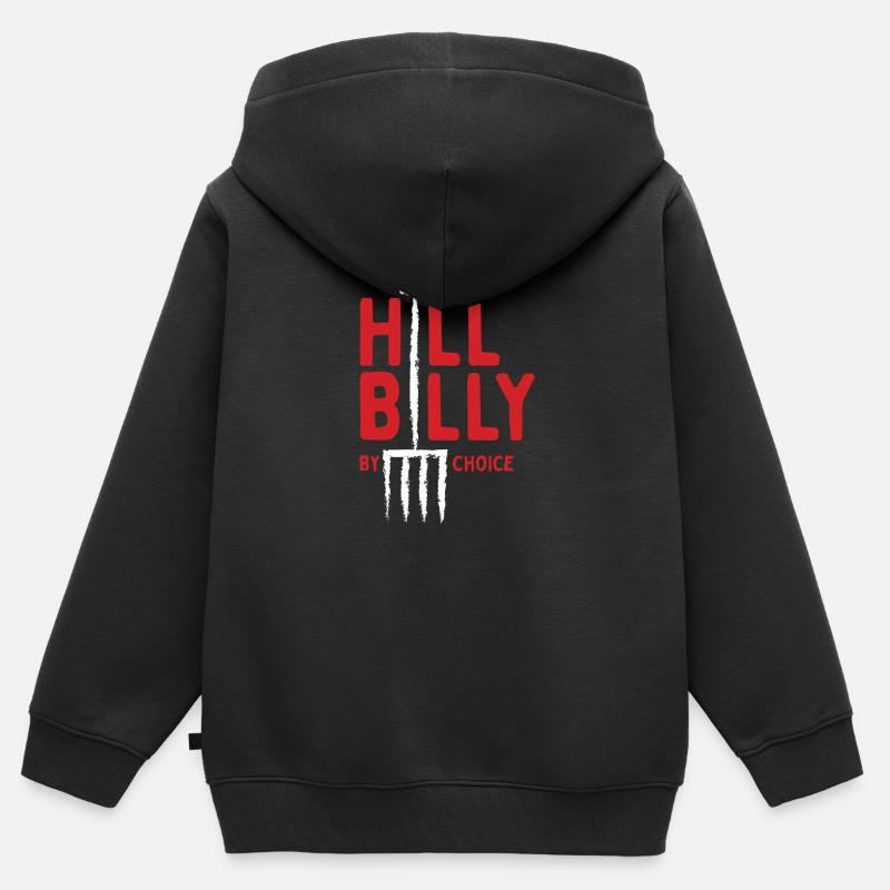 Hillbilly By Choice - Sweat Premium à capuche zippé enfant bio - noir