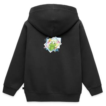 The fairytale frog king is in the house - Kids Premium Organic Zip-up Hoodie - black - Back - AI Model Kid Male (0cm)