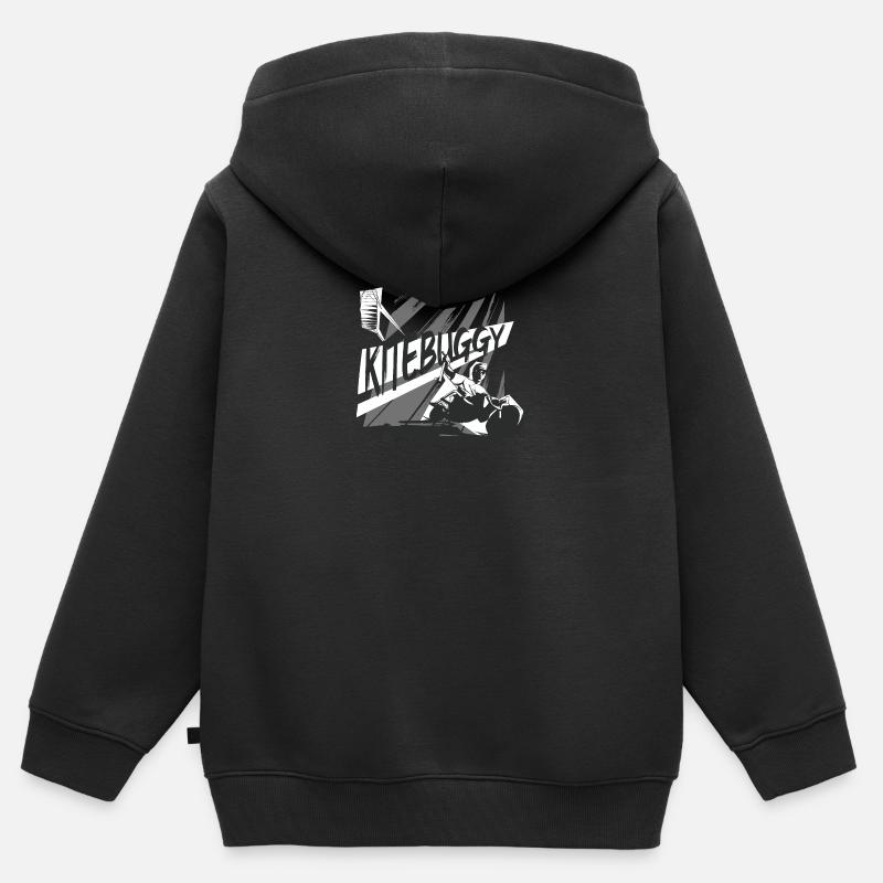 2 Rad Kitebuggy - Kinder Premium Organic Zip Hoodie - Schwarz
