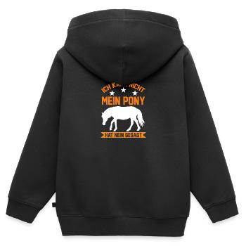 Pony Pferd Pony Ponybesitzer - Kinder Premium Organic Zip Hoodie - Schwarz - Hinten - AI Model Kid Male (0cm)
