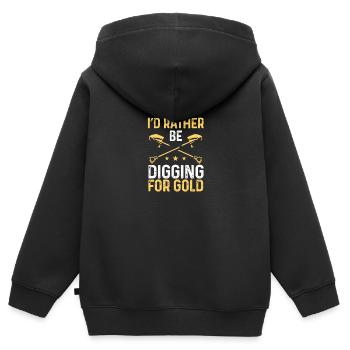 Gold Panning Gold Miner for Gold Gold Prospector - Kinder Premium Organic Zip Hoodie - Schwarz - Hinten - AI Model Kid Male (0cm)
