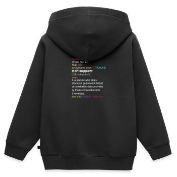 Tech support html coding gift coder - Sweat Premium à capuche zippé enfant bio - noir - Dos - AI Model Kid Male (0cm)