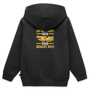 Krahnführer Baustelle Kran - Kinder Premium Organic Zip Hoodie - Schwarz - Hinten - AI Model Kid Male (0cm)