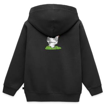 Brahma ChickenS I Chicken Poultry Motif pour - Sweat Premium à capuche zippé enfant bio - noir - Dos - AI Model Kid Male (0cm)