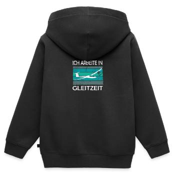 Segelfliegen und Segelflugzeug - Kinder Premium Organic Zip Hoodie - Schwarz - Hinten - AI Model Kid Male (0cm)