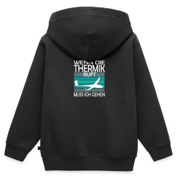 Segelfliegen und Segelflieger - Kinder Premium Organic Zip Hoodie - Schwarz - Hinten - AI Model Kid Male (0cm)