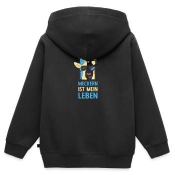 Meckern ist mein Leben Cooler Ziegenbock Spruch - Kinder Premium Organic Zip Hoodie - Schwarz - Hinten - AI Model Kid Male (0cm)