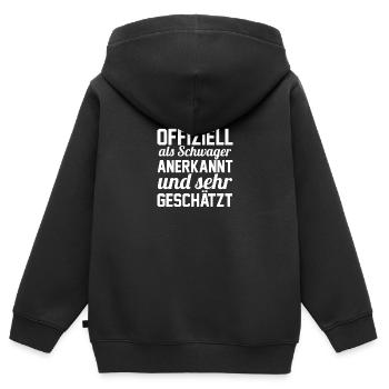 Offizieller Schwager - Kinder Premium Organic Zip Hoodie - Schwarz - Hinten - AI Model Kid Male (0cm)