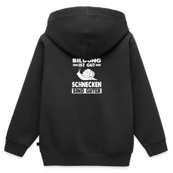 Schnecke Schnecken - Kinder Premium Organic Zip Hoodie - Schwarz - Hinten - AI Model Kid Male (0cm)