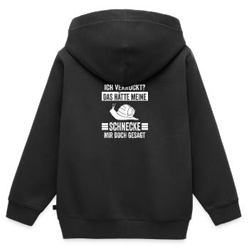 Schnecke Schnecken - Kinder Premium Organic Zip Hoodie - Schwarz - Hinten - AI Model Kid Male (0cm)