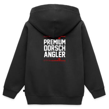 Angeln Dorsch Angler - Kinder Premium Organic Zip Hoodie - Schwarz - Hinten - AI Model Kid Male (0cm)