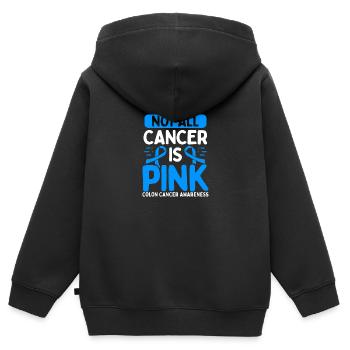 Ruban sur le cancer du côlon pour les guerriers du cancer du côlon - Sweat Premium à capuche zippé enfant bio - noir - Dos - AI Model Kid Male (0cm)