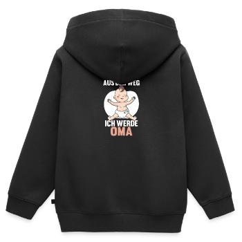 Aus dem Weg ich werde Oma - Kinder Premium Organic Zip Hoodie - Schwarz - Hinten - AI Model Kid Male (0cm)