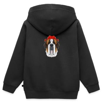 Firefighter Saint Bernard Canine Handler I - Kinder Premium Organic Zip Hoodie - Schwarz - Hinten - AI Model Kid Male (0cm)