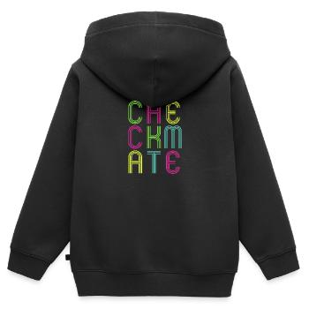 Joueur d’échecs CheCkmAte Club Team - Sweat Premium à capuche zippé enfant bio - noir - Dos - AI Model Kid Male (0cm)