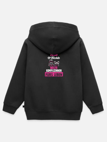 Tante und Nichte - Kinder Premium Organic Zip Hoodie - Schwarz