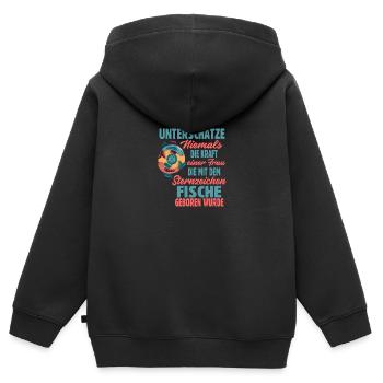 Sternzeichen Fische - Kinder Premium Organic Zip Hoodie - Schwarz - Hinten - AI Model Kid Male (0cm)