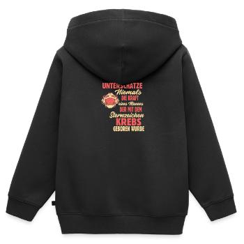 Sternzeichen Krebs - Kinder Premium Organic Zip Hoodie - Schwarz - Hinten - AI Model Kid Male (0cm)