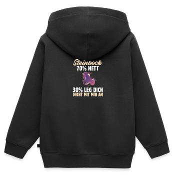 Sternzeichen Steinbock - Kinder Premium Organic Zip Hoodie - Schwarz - Hinten - AI Model Kid Male (0cm)