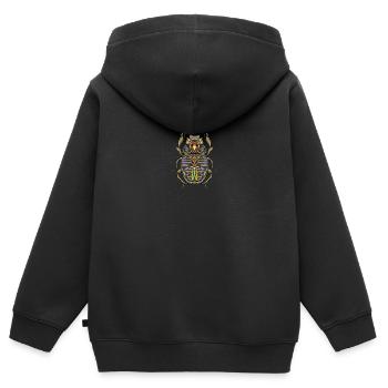 Egyptian Scarab I Dung Beetle Lucky Charm - Kids Premium Organic Zip-up Hoodie - black - Back - AI Model Kid Male (0cm)
