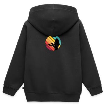 Flûte I Instrument de musique Orchestre Motif pour - Sweat Premium à capuche zippé enfant bio - noir - Dos - AI Model Kid Male (0cm)