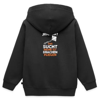 Drachenfliegen - Kinder Premium Organic Zip Hoodie - Schwarz - Hinten - AI Model Kid Male (0cm)