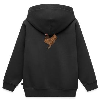 Barnevelder Huhn I Chicken Geflügel Motiv für - Kinder Premium Organic Zip Hoodie - Schwarz - Hinten - AI Model Kid Male (0cm)