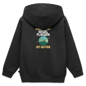 Segelfliegen Segelflieger - Kinder Premium Organic Zip Hoodie - Schwarz - Hinten - AI Model Kid Male (0cm)