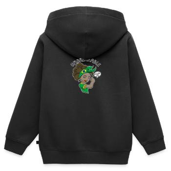 Brazilian Girl Unbreakable I Brazilian Heritage - Kinder Premium Organic Zip Hoodie - Schwarz - Hinten - AI Model Kid Male (0cm)