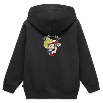Fille tchèque Incassable I Héritage tchèque Tchèque - Sweat Premium à capuche zippé enfant bio - noir - Dos - AI Model Kid Male (0cm)
