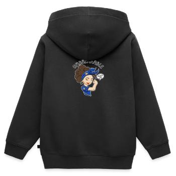 Fille kosovare incassable I Patrimoine kosovar I - Sweat Premium à capuche zippé enfant bio - noir - Dos - AI Model Kid Male (0cm)