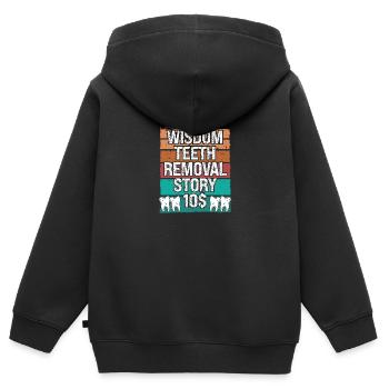 Histoire d’enlèvement des dents de sagesse Dent de sagesse - Sweat Premium à capuche zippé enfant bio - noir - Dos - AI Model Kid Male (0cm)