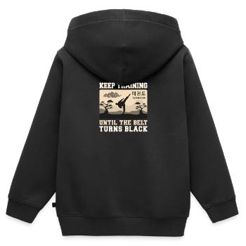 TKD Korean Martial Arts Tae Kwon - Kinder Premium Organic Zip Hoodie - Schwarz - Hinten - AI Model Kid Male (0cm)