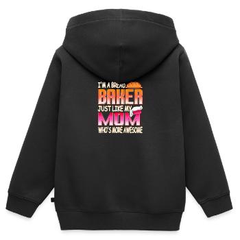 Je suis boulanger, tout comme ma mère - Sweat Premium à capuche zippé enfant bio - noir - Dos - AI Model Kid Male (0cm)