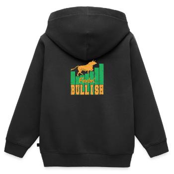 Feelin' Bullish Bullisch fühlen - Kinder Premium Organic Zip Hoodie - Schwarz - Hinten - AI Model Kid Male (0cm)