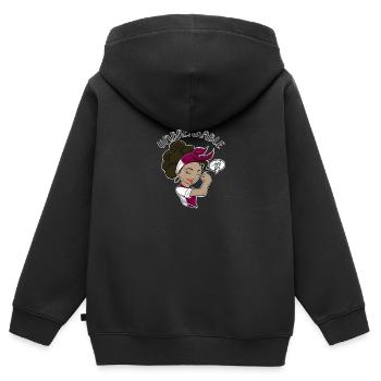 Arab Girl Unbreakable I Arab Heritage I Qatar Flag - Kinder Premium Organic Zip Hoodie - Schwarz - Hinten - AI Model Kid Male (0cm)