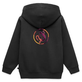 Africa Lovers Tradition Voyage Safari - Sweat Premium à capuche zippé enfant bio - noir - Dos - AI Model Kid Male (0cm)