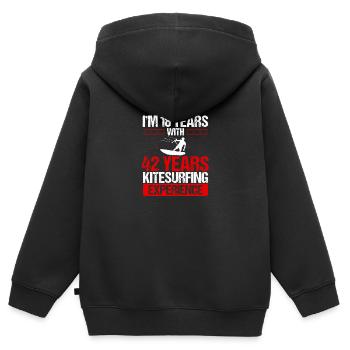 60 Year Old Kitesurfer Kiteboarding 60 Birthday - Kinder Premium Organic Zip Hoodie - Schwarz - Hinten - AI Model Kid Male (0cm)